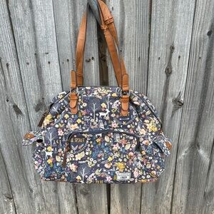 Accessorize London  Floral Baby Bag - Multicolor with Brown Accents canvas